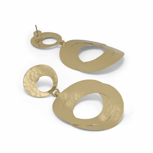 Three hammered disc stud earrings by Fo.Be